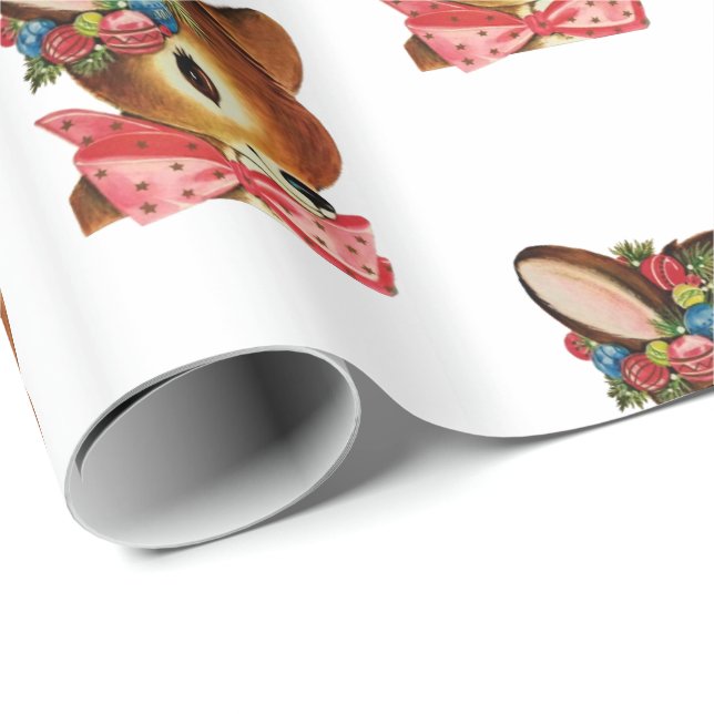 Adress Retro Jul Hjort Papprare Presentpapper (Rullad Hörn)