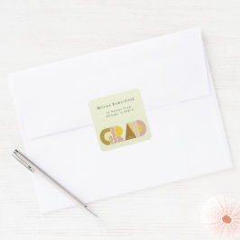 Adress retur etikett Grad Examen Retro dekal