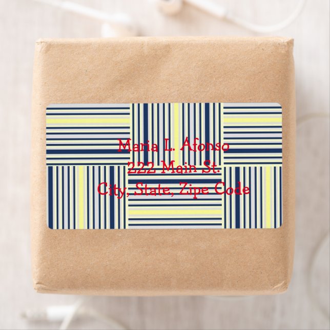Adress-returetiketter, Gult Blue Rand Fraktsedel (Insitu)