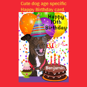 Adress Rolig hund Age Specific Grattis på födelsed Kort