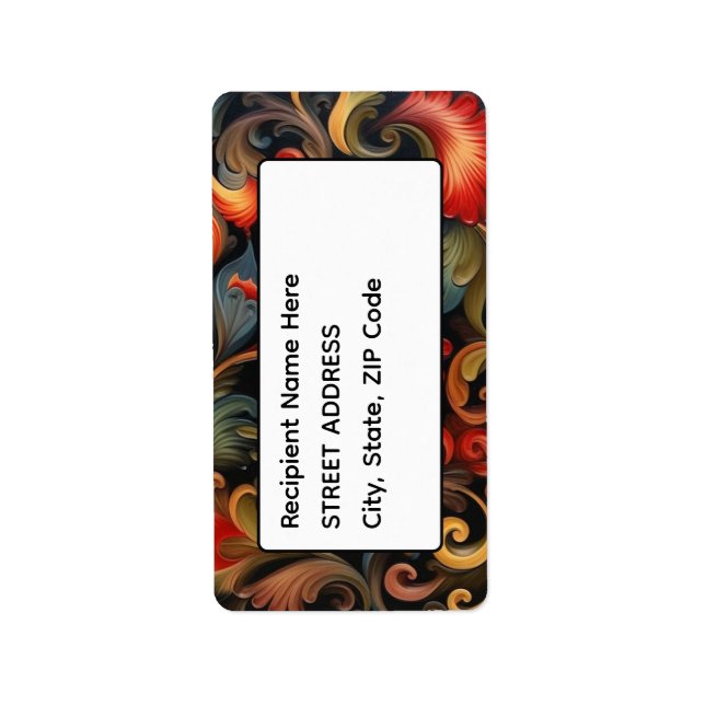 Adress Rosepaint Rosemaling 2 av 6 Adressetikett (Framsidan)