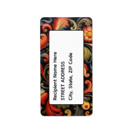 Adress Rosepaint Rosemaling 4 av 6 Adressetikett