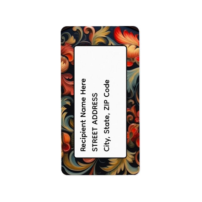 Adress Rosepaint Rosemaling 6 av 6 Adressetikett (Framsidan)