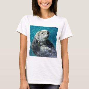 Adress Sea Otter Cute Blue Vatten T Shirt