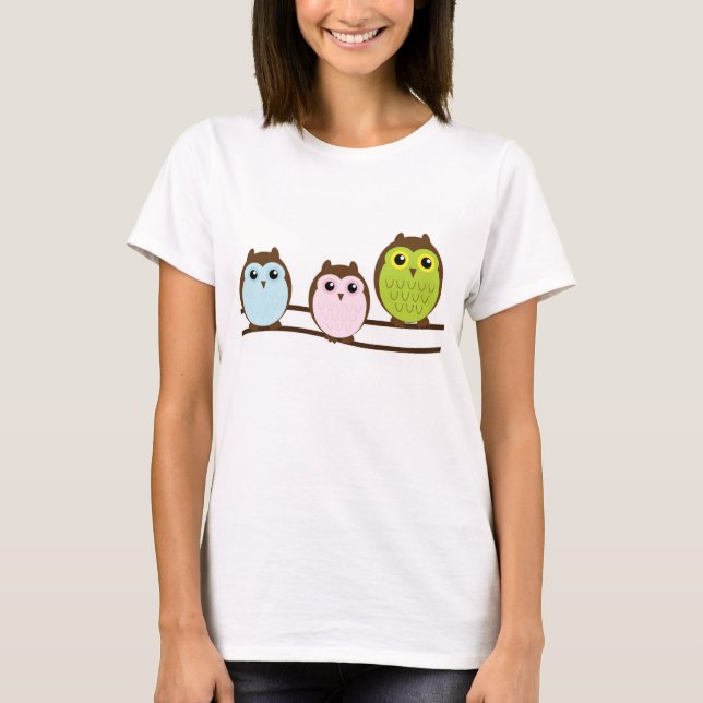 Adress Tecknad Uggla Family T-Shirt (Framsida)