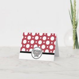 Adress till Elephant anpassningsbar Red Polka-rotk Kort