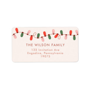 Adress till Ljus Färgad God jul Adressetikett