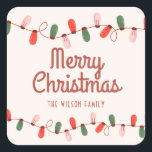 Adress till Ljus Färgad God jul Fyrkantigt Klistermärke<br><div class="desc">Etikett Ljus Färgad God jul</div>