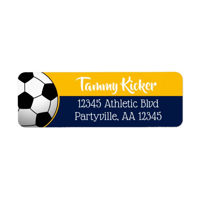 Adress vid marinfiske och Guld Returadress Etikett (Framsidan)