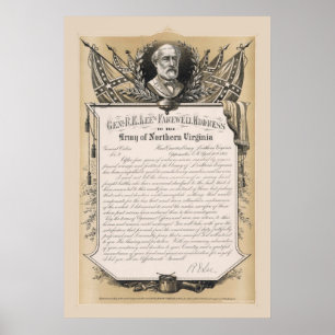 Adressaffisch för General Robert E. Lee Avsked Poster