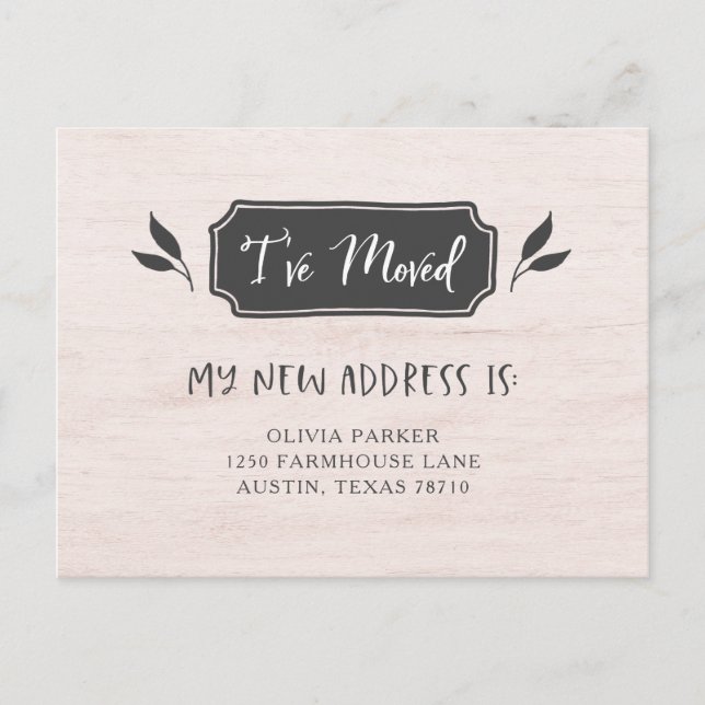 Adressändring för lantbrukarhem | meddelande vykort (Framsida)