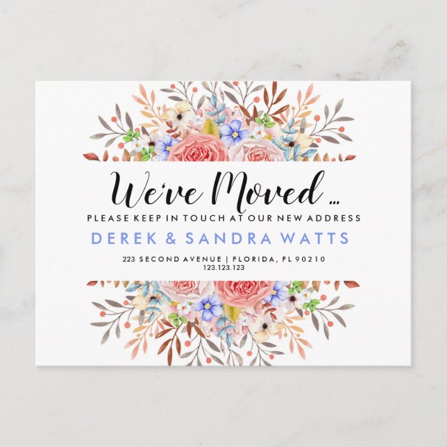 Adressändring Foto vykort flyttat hus (Framsida)