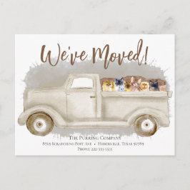 Adressändring, Katter, Flyttbil Meddelande Vykort