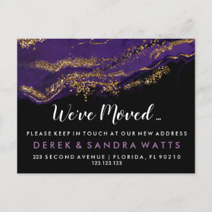 Adressändring som vi har flyttat huslila meddelande vykort