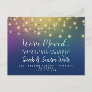 Adressändring som vi har flyttat regnbåge meddelande vykort