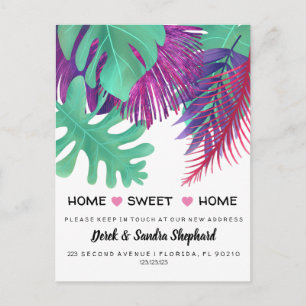 Adressändring som vi har flyttat tropiskt meddelande vykort