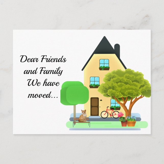 Adressändring / Vi Har Bytt Adress Meddelande Vykort (Framsida)