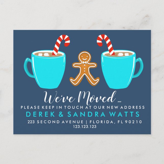 Adressändring vi har flyttat jul Anno Meddelande Vykort (Framsida)