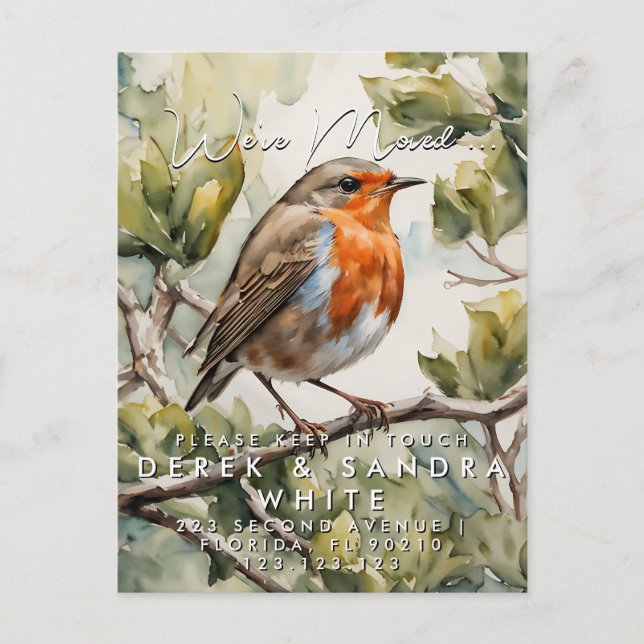 Adressändring vi har flyttat  underrättelse meddelande vykort (Framsida)