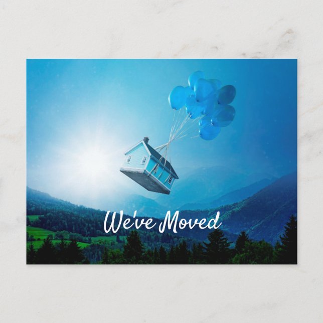 Adressändringsballong Hus Postkort Meddelande Vykort (Framsida)
