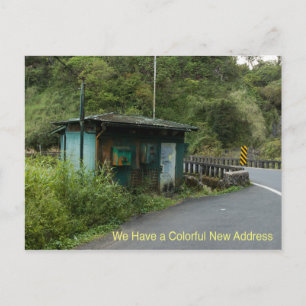 Adressändringvykort: Färgrikt nytt adress Meddelande Vykort