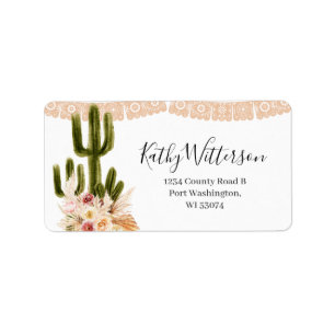 Adressetikett Boho Cactus Taco om kärlek Shower