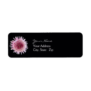 Adressetikett bröllop - Rosa Gerbera-etiketter Returadress Etikett