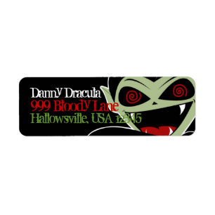 Adressetikett Dracula Vampire Svart Halloween Kul Returadress Etikett