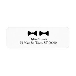 Adressetikett "Dubbla Bow Ties" Returadress Etikett