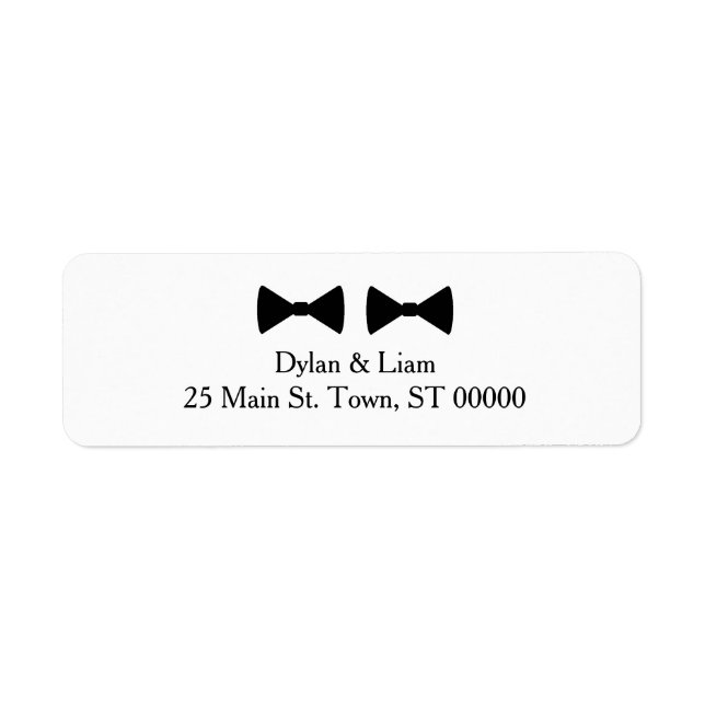 Adressetikett "Dubbla Bow Ties" Returadress Etikett (Framsidan)