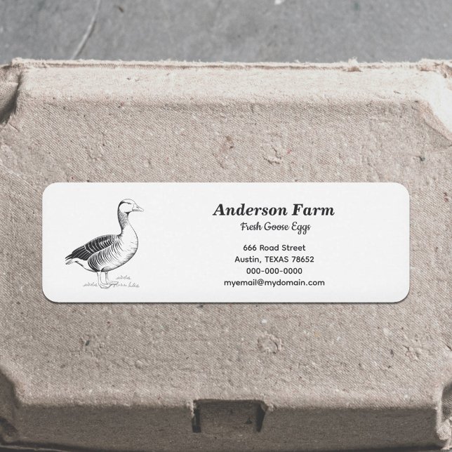 Adressetikett för adressetikett för Farm Goose Egg Returadress Etikett (Farm Goose Eggs Address Label Sticker)