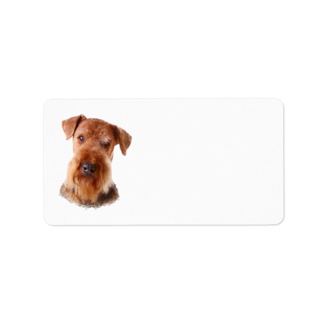 Adressetikett för Airedale Terrier (Framsidan)