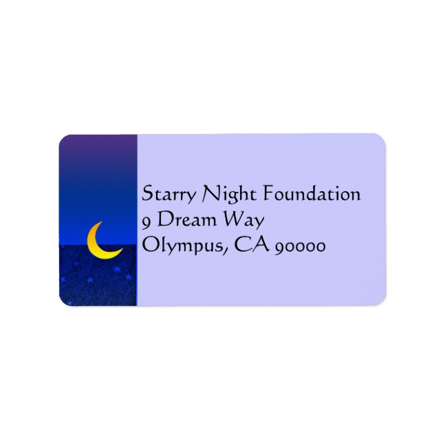 Adressetikett för Anpassningsbarna måne och stjärn (Framsidan)