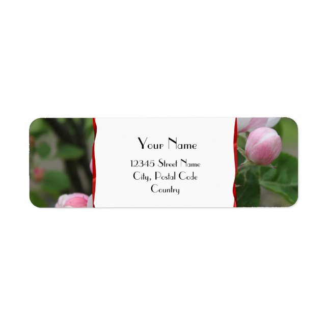Adressetikett för äppelblommor returadress etikett (Framsidan)