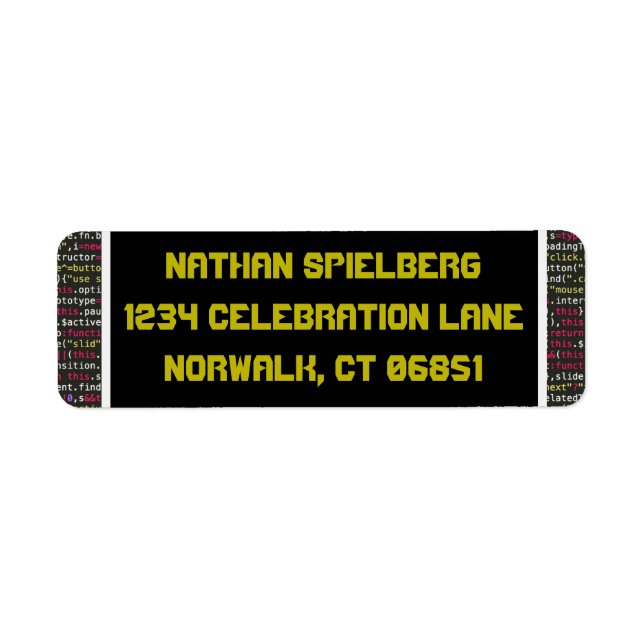 Adressetikett för återsändande till Party Returadress Etikett (Framsidan)