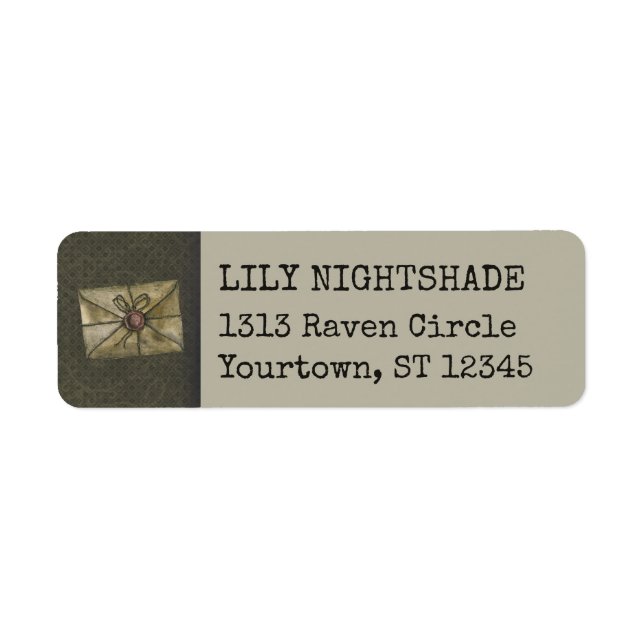 Adressetikett för återvändandeadress till Antique  Returadress Etikett (Framsidan)