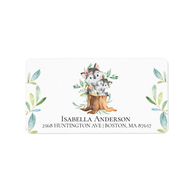 Adressetikett för babyvisningsprogram för Vargen M (Framsidan)