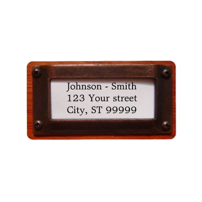 Adressetikett för bibliotekarie (Framsidan)