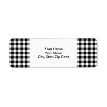 Adressetikett för Black and White Gingham Mönster