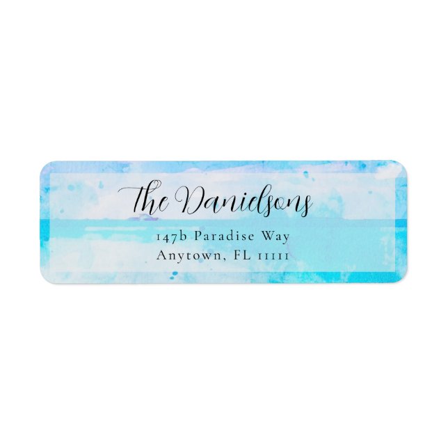 Adressetikett för blått blad-fack returadress etikett (Framsidan)