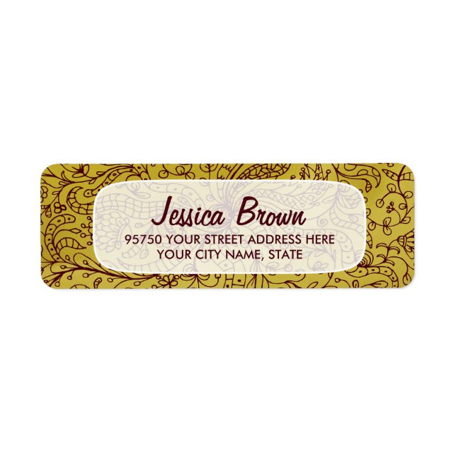 Adressetikett för Blommigt av Anpassningsbar för   Returadress Etikett (Framsidan)