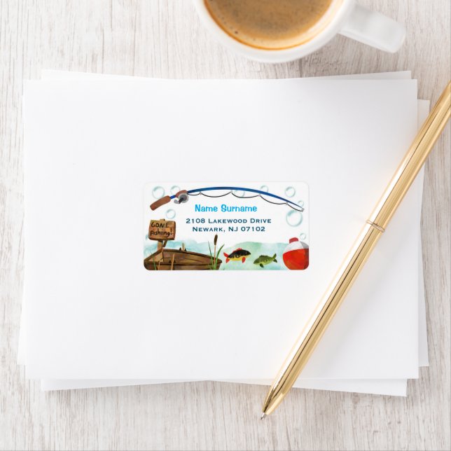 Adressetikett för borta fisketema (Insitu)