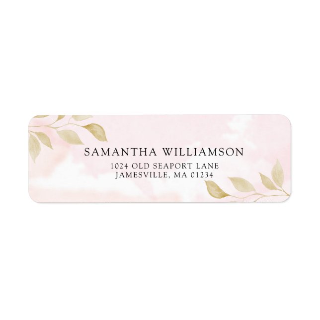 adressetikett för botaniskt återvändande Rosa & G Returadress Etikett (Framsidan)