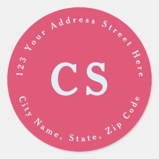 Adressetikett för Bright Template Round Return Runt Klistermärke