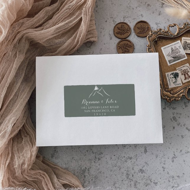 Adressetikett för Bröllopet OSA grönt White Mounta (Skapare uppladdad)