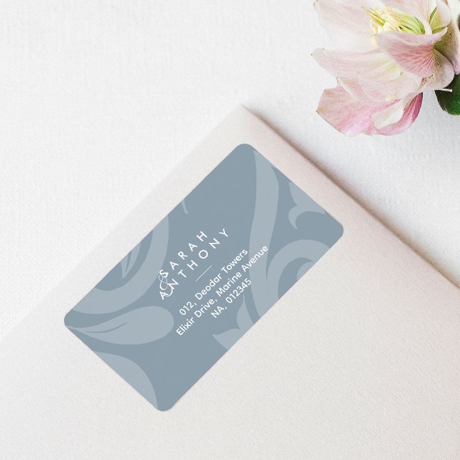 Adressetikett för Cadet Grått Damask Classic Bröll (Skapare uppladdad)