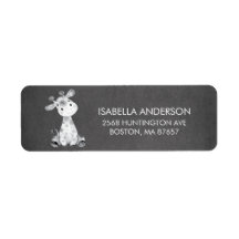 Adressetikett för Chalkboard Giraffe Baby Shower