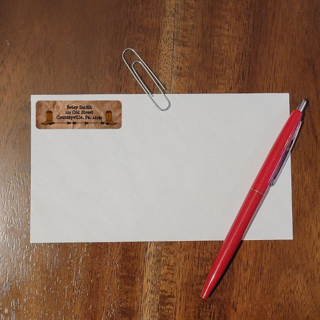 Adressetikett för CowboyBoots Returadress Etikett (Skapare uppladdad)