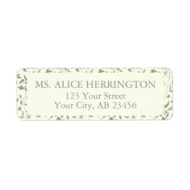 Adressetikett för Cream och sage grönt Bröllop Ret Returadress Etikett
