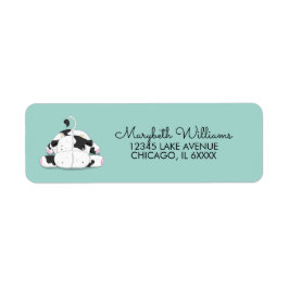 Adressetikett för Cute Little Cow Baby Shower Returadress Etikett